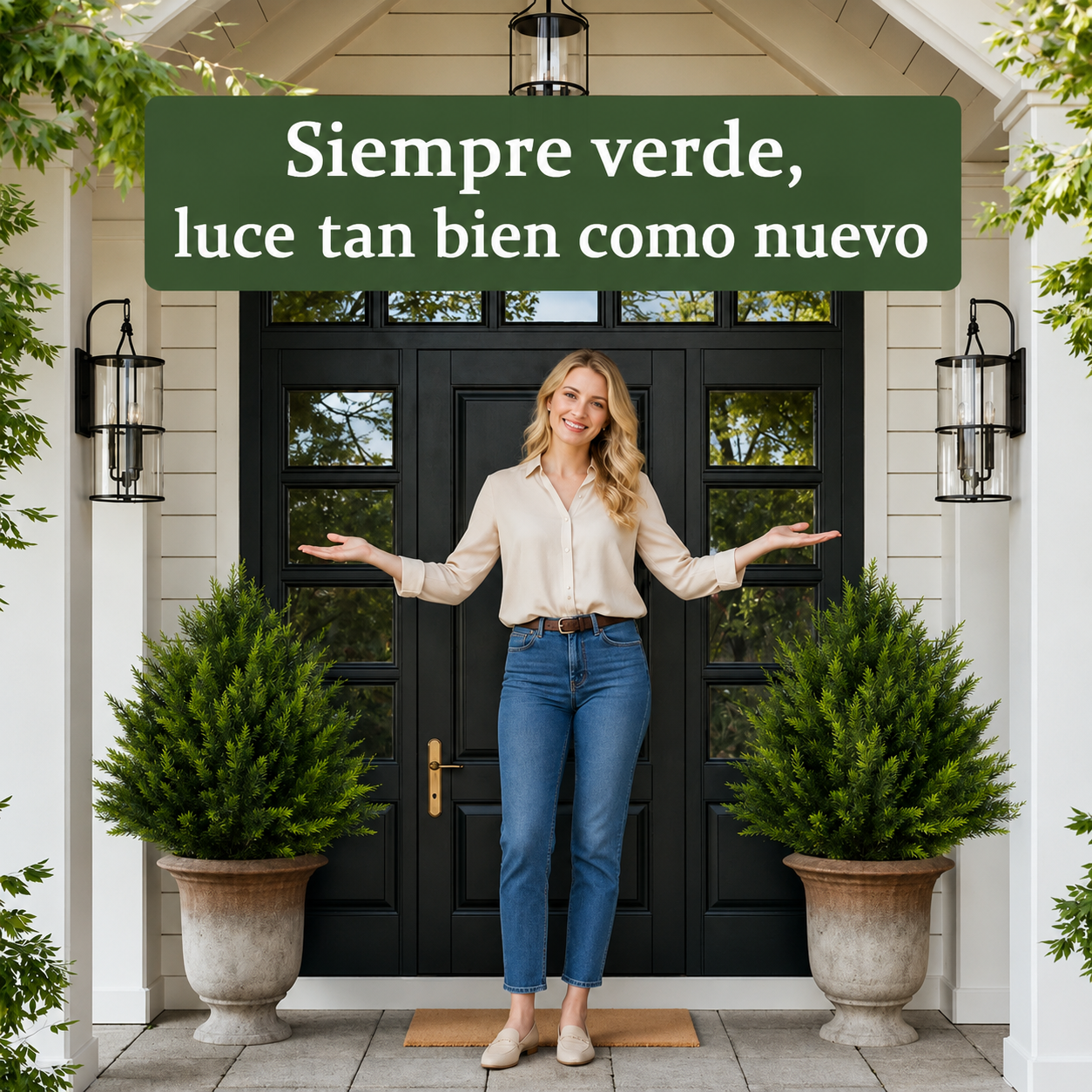 Árbol artificial de cedro para paisajismo – Decoración para porches y jardines exteriores