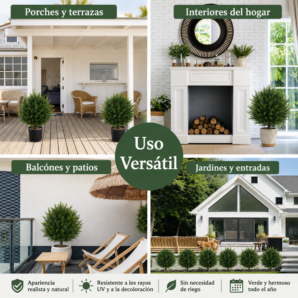 Árbol artificial de cedro para paisajismo – Decoración para porches y jardines exteriores