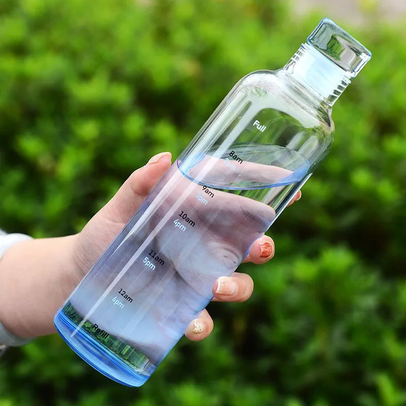 Sports Water Bottle with Time Marker and Hydration Control